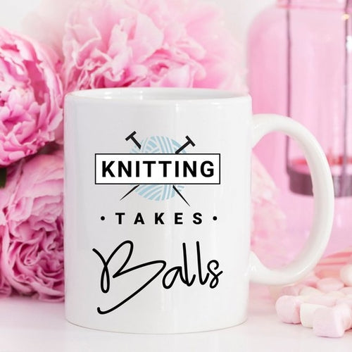 Knitting Takes Balls - Knitting Coffee Mug