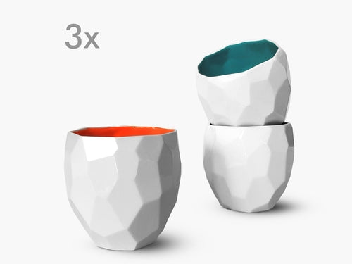 3x Poligon Espresso Cup - 1x each color