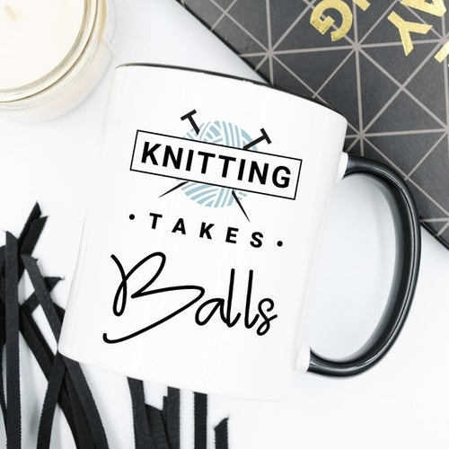 Knitting Takes Balls - Knitting Coffee Mug
