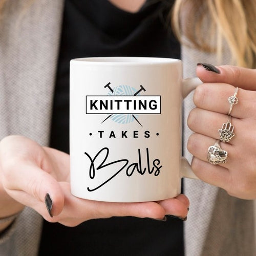 Knitting Takes Balls - Knitting Coffee Mug